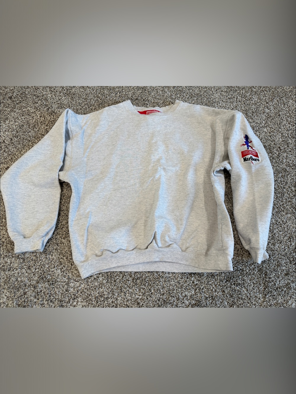 Vintage Marlboro Unlimited Sweatshirt Gray Embroidered Sleeve Size S